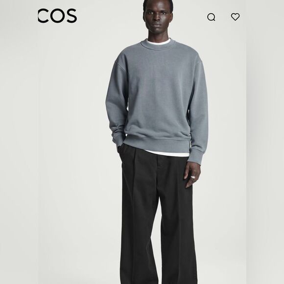 COS Men's Navy BlueCrewneck Sweatshirt - Picture 2 of 7